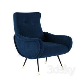 Arm chair - armchair Elicia Velvet Retro Mid Century 