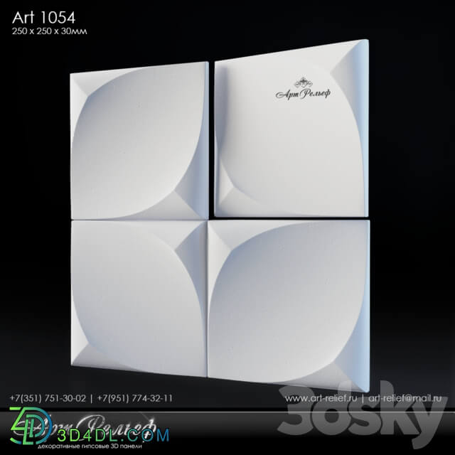 3D panel - Gypsum 3d panel Art-1054 from ArtRelief