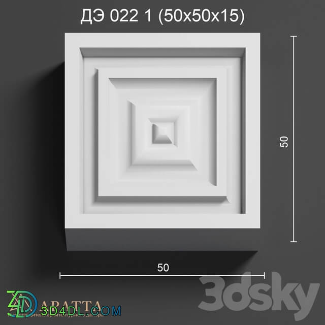 Decorative plaster - Aratta DE 022 1 _50x50x15_