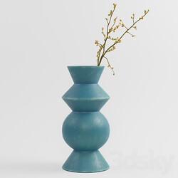 Hilda blue totem vase 