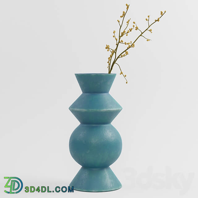 Hilda blue totem vase