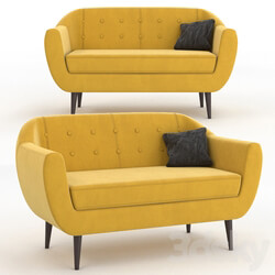 Sofa - Sofa Rotterdam Velvet Yellow 