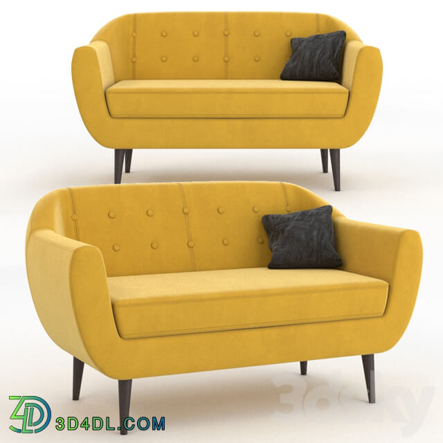 Sofa - Sofa Rotterdam Velvet Yellow