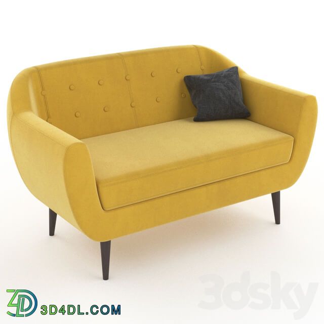 Sofa - Sofa Rotterdam Velvet Yellow