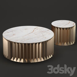 Table - Geometric Gold Coffee Table Set 