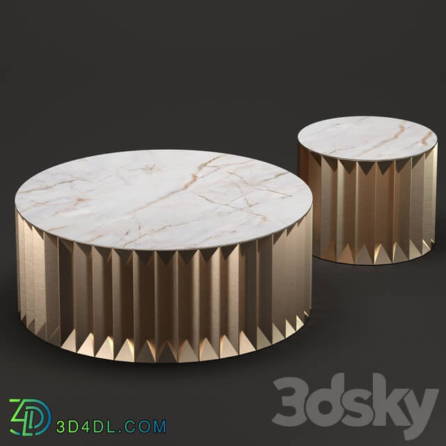 Table - Geometric Gold Coffee Table Set