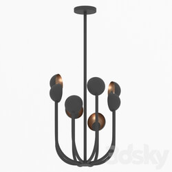 Pendant light - Black _ Gold Leaf Chandelier 01 