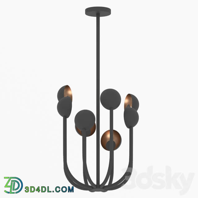 Pendant light - Black _ Gold Leaf Chandelier 01