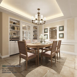 3D66 2018 Dining room kitchen American style E003 