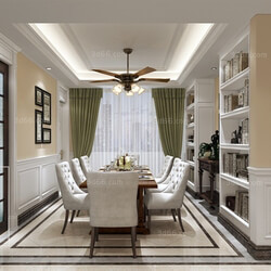 3D66 2018 Dining room kitchen American style E005 