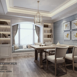 3D66 2018 Dining room kitchen American style E014 