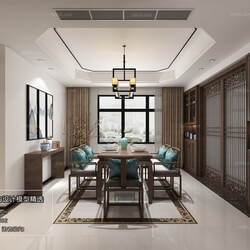 3D66 2018 Dining room kitchen Chinese style C002 