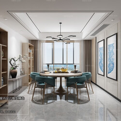 3D66 2018 Dining room kitchen Chinese style C003 