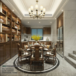 3D66 2018 Dining room kitchen Chinese style C006 