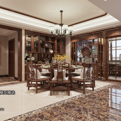 3D66 2018 Dining room kitchen Chinese style C009 