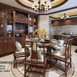 3D66 2018 Dining room kitchen Chinese style C010 