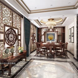 3D66 2018 Dining room kitchen Chinese style C011 