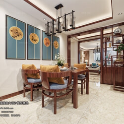 3D66 2018 Dining room kitchen Chinese style C014 