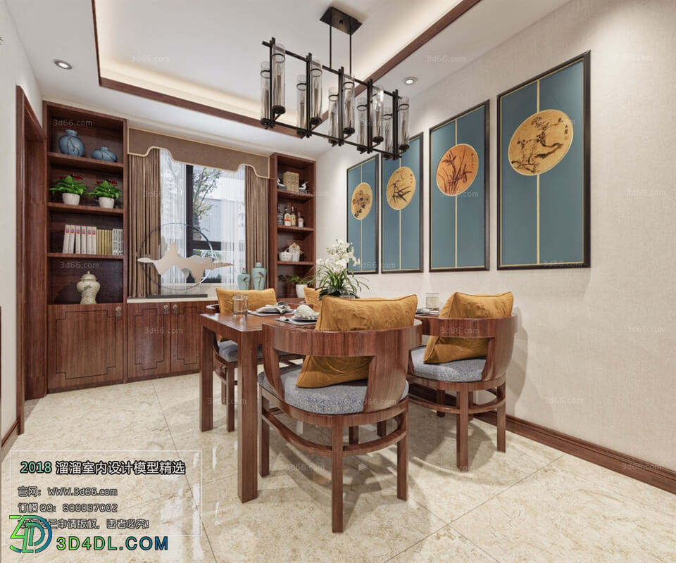 3D66 2018 Dining room kitchen Chinese style C014