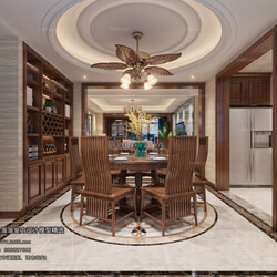 3D66 2018 Dining room kitchen Chinese style C015 