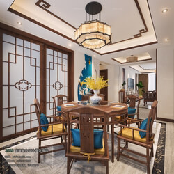 3D66 2018 Dining room kitchen Chinese style C016 