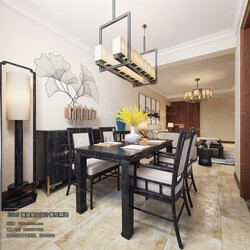 3D66 2018 Dining room kitchen Chinese style C017 