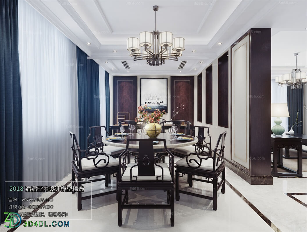 3D66 2018 Dining room kitchen Chinese style C020