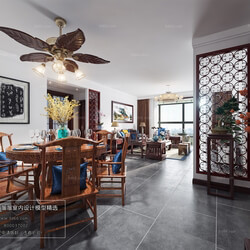 3D66 2018 Dining room kitchen Chinese style C021 