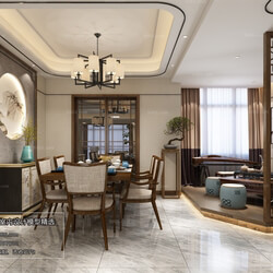 3D66 2018 Dining room kitchen Chinese style C023 