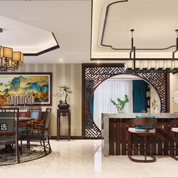 3D66 2018 Dining room kitchen Chinese style C024 