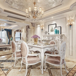 3D66 2018 Dining room kitchen European style D002 