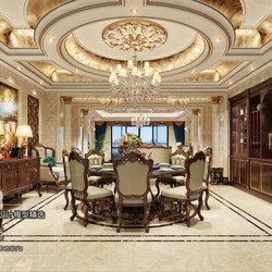 3D66 2018 Dining room kitchen European style D003 