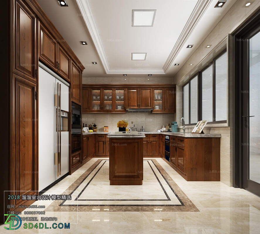 3D66 2018 Dining room kitchen European style D005