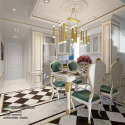 3D66 2018 Dining room kitchen European style D006 