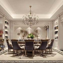 3D66 2018 Dining room kitchen European style D007 