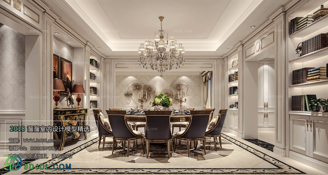 3D66 2018 Dining room kitchen European style D007