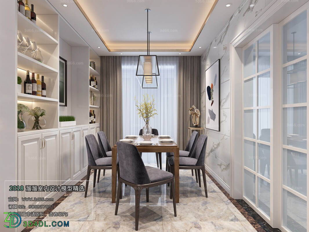 3D66 2018 Dining room kitchen Mix style J004