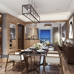 3D66 2018 Dining room kitchen Mix style J005 