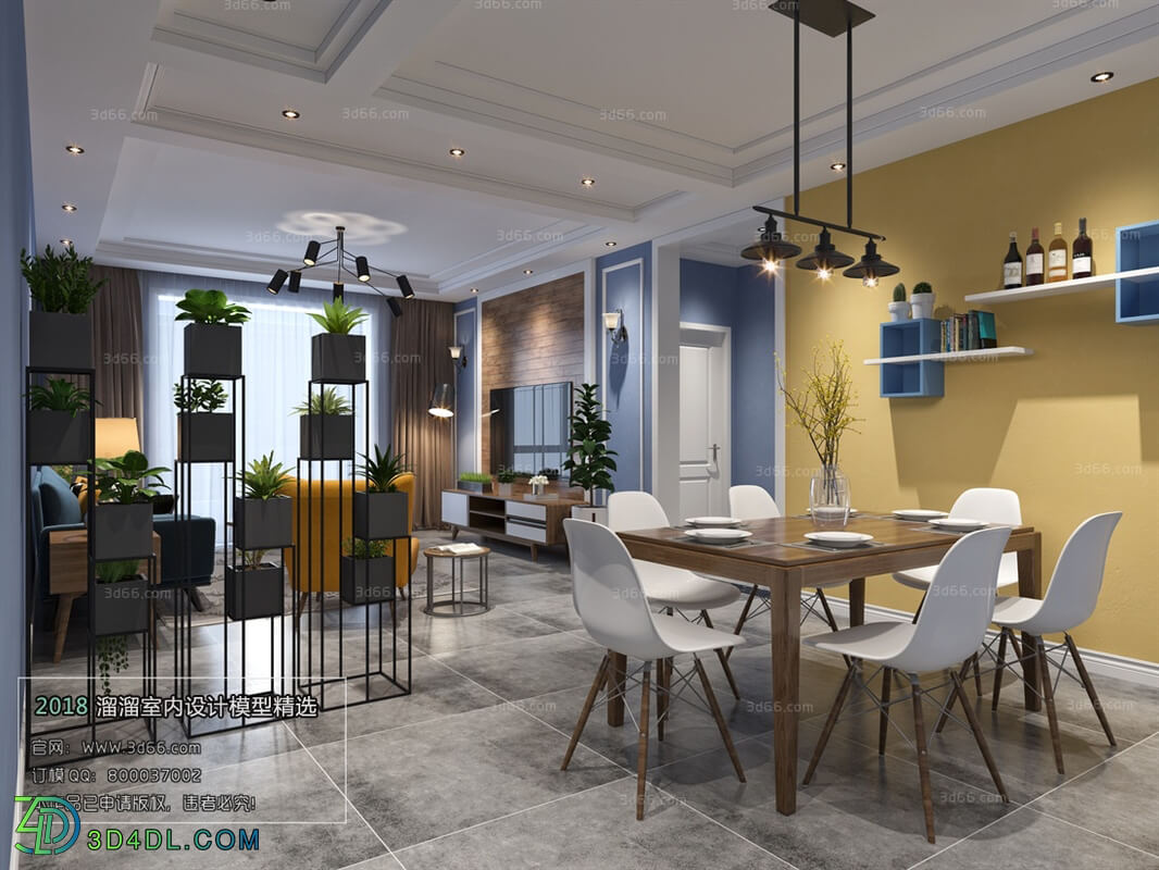 3D66 2018 Dining room kitchen Mix style J008