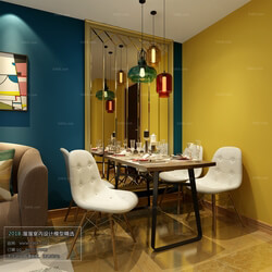 3D66 2018 Dining room kitchen Mix style J011 