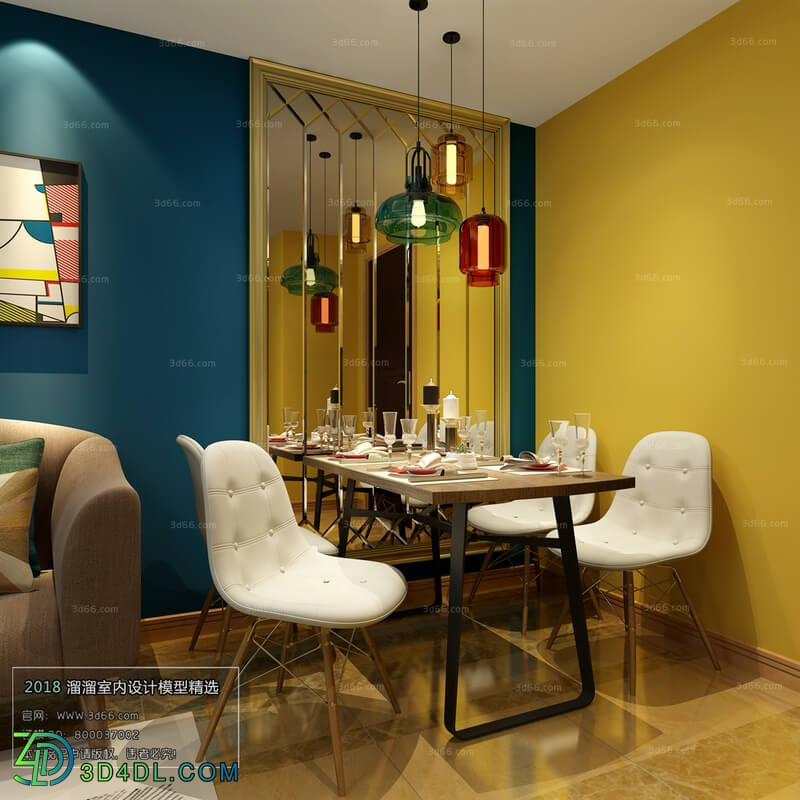 3D66 2018 Dining room kitchen Mix style J011