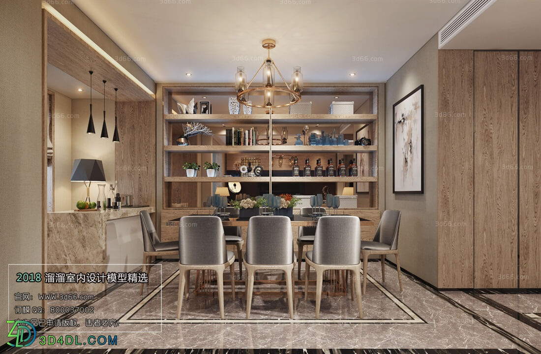 3D66 2018 Dining room kitchen Mix style J012