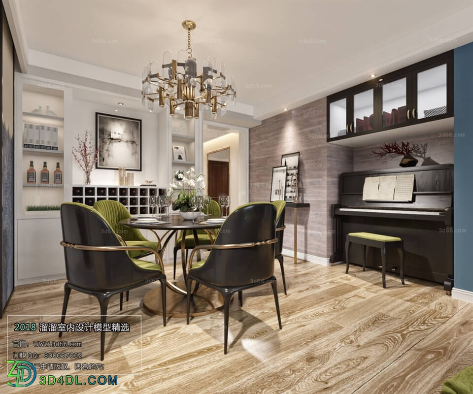 3D66 2018 Dining room kitchen Mix style J015