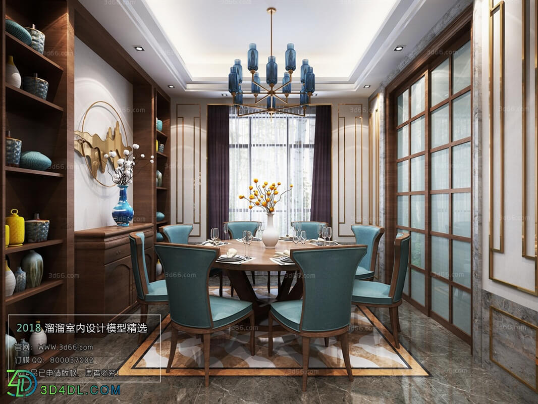 3D66 2018 Dining room kitchen Mix style J017