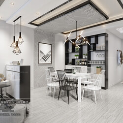 3D66 2018 Dining room kitchen Modern style A004 