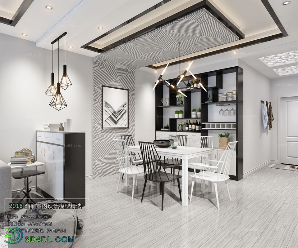 3D66 2018 Dining room kitchen Modern style A004