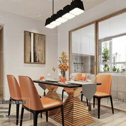 3D66 2018 Dining room kitchen Modern style A007 
