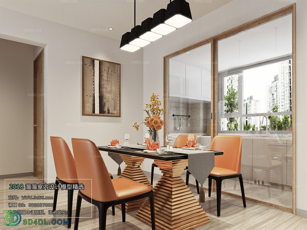 3D66 2018 Dining room kitchen Modern style A007