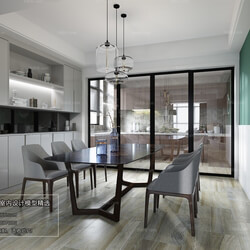 3D66 2018 Dining room kitchen Modern style A014 