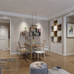 3D66 2018 Dining room kitchen Nordic style M001 